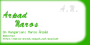 arpad maros business card