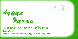 arpad maros business card